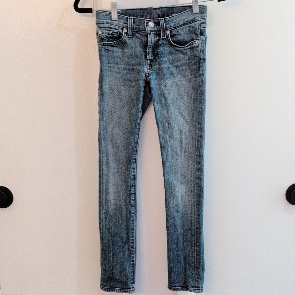 7 For All Mankind Mid Blue Straight Leg Jeans, Size Girls 10